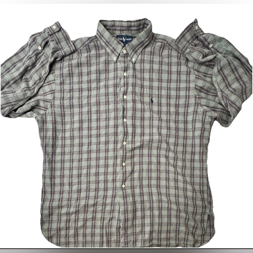 Ralph Lauren McMeel Mens Button Down Plaid Shirt Long Sleeve Size XXL Cotton